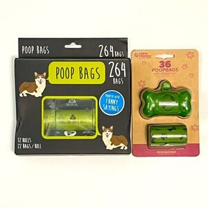 3/$30 Dog Poop Waste Bags & Dispenser Holder 14 Rolls 300 Count Total NEW